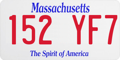 MA license plate 152YF7