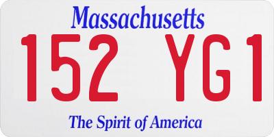 MA license plate 152YG1