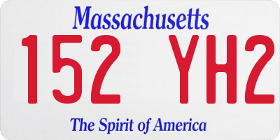 MA license plate 152YH2