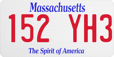 MA license plate 152YH3