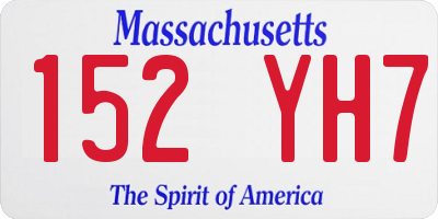 MA license plate 152YH7