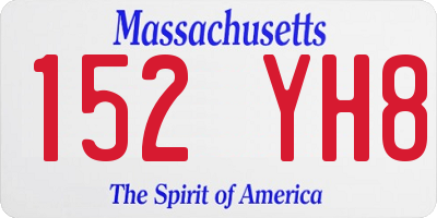 MA license plate 152YH8