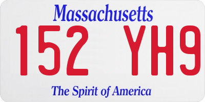 MA license plate 152YH9