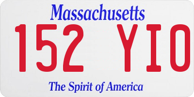 MA license plate 152YI0