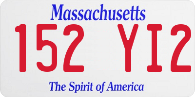MA license plate 152YI2