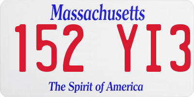 MA license plate 152YI3