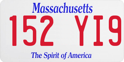 MA license plate 152YI9
