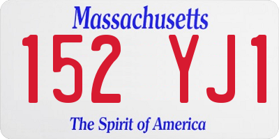 MA license plate 152YJ1
