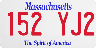 MA license plate 152YJ2