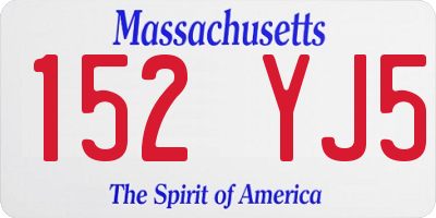 MA license plate 152YJ5