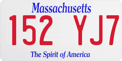 MA license plate 152YJ7