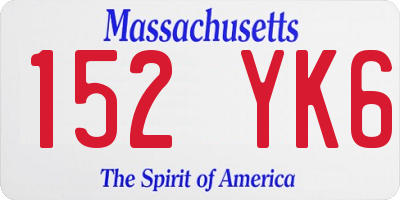 MA license plate 152YK6