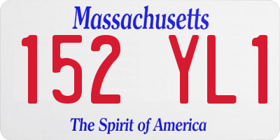 MA license plate 152YL1