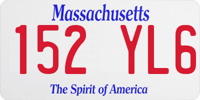 MA license plate 152YL6