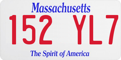 MA license plate 152YL7