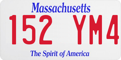 MA license plate 152YM4