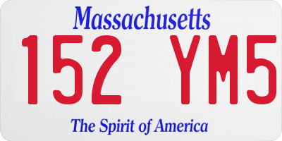 MA license plate 152YM5