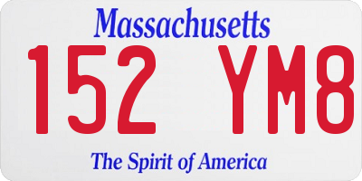 MA license plate 152YM8