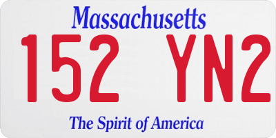 MA license plate 152YN2