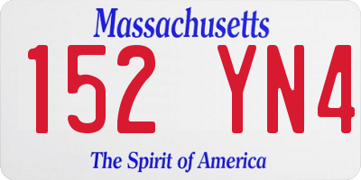 MA license plate 152YN4