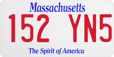 MA license plate 152YN5