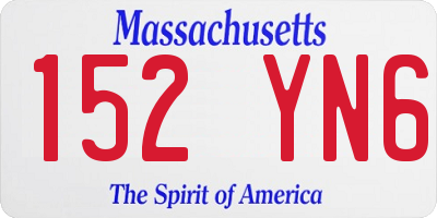 MA license plate 152YN6