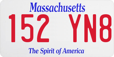 MA license plate 152YN8