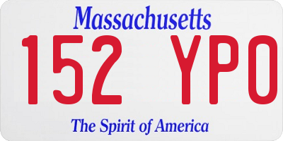 MA license plate 152YP0