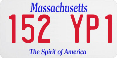 MA license plate 152YP1