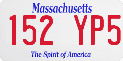 MA license plate 152YP5