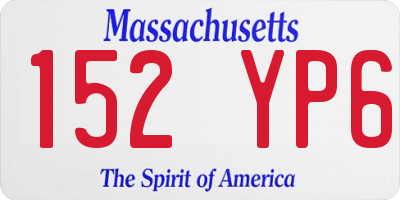MA license plate 152YP6