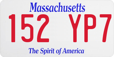 MA license plate 152YP7