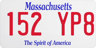 MA license plate 152YP8
