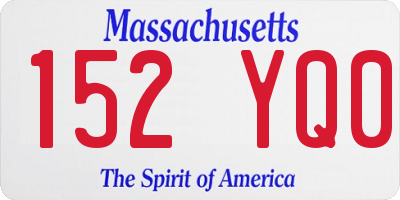 MA license plate 152YQ0