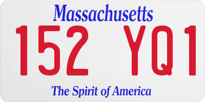 MA license plate 152YQ1