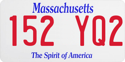 MA license plate 152YQ2
