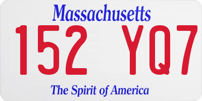 MA license plate 152YQ7