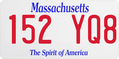 MA license plate 152YQ8