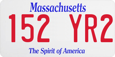 MA license plate 152YR2