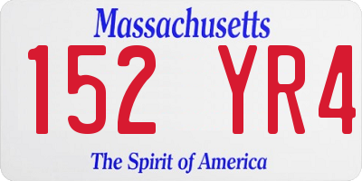 MA license plate 152YR4