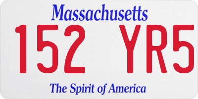 MA license plate 152YR5