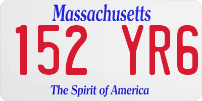 MA license plate 152YR6