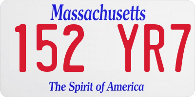 MA license plate 152YR7
