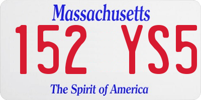 MA license plate 152YS5