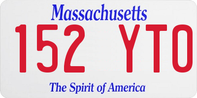 MA license plate 152YT0