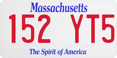 MA license plate 152YT5