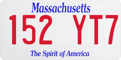 MA license plate 152YT7