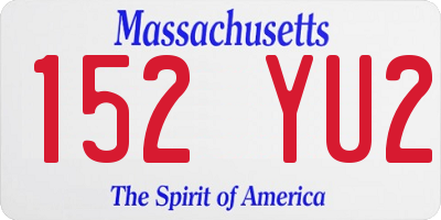 MA license plate 152YU2