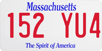 MA license plate 152YU4