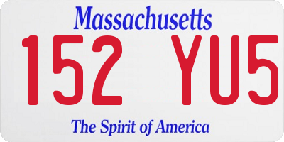 MA license plate 152YU5
